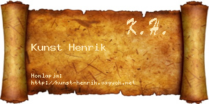 Kunst Henrik névjegykártya